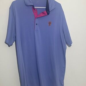 Greyson Striped Polo in Blue and Pink